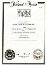 Ghi danh trong sách kỷ lục Malaysia lần 2