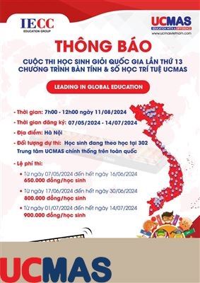 CUỘC THI HỌC SINH GIỎI QUỐC GIA UCMAS NĂM 2024