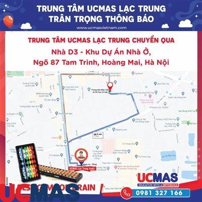 Thông báo chuyển địa điểm UCMAS Lạc Trung
