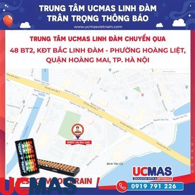 Thông báo chuyển địa điểm UCMAS Linh Đàm