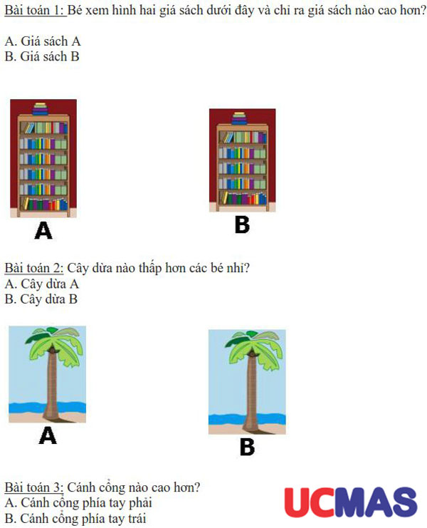 Dạng toán tư duy cho trẻ 3 tuổi về hình dáng