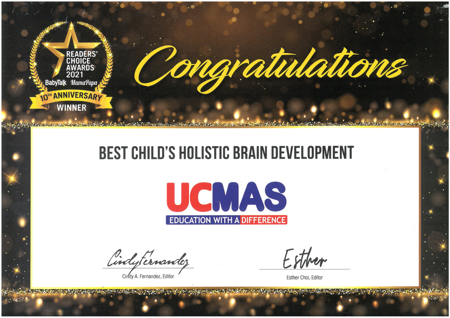 Babytalk & Mamapapa Readers’ Choice Awards 2021 Bình Chọn UCMAS là chương trình TOÁN TƯ DUY tốt nhất cho trẻ em