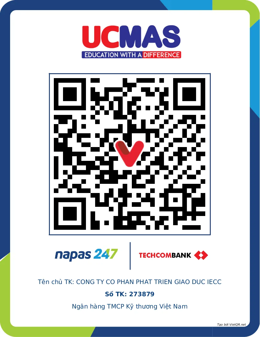 QR chuyển tiền Trại hè Mùa hè trải nghiệm UCMAS 2026