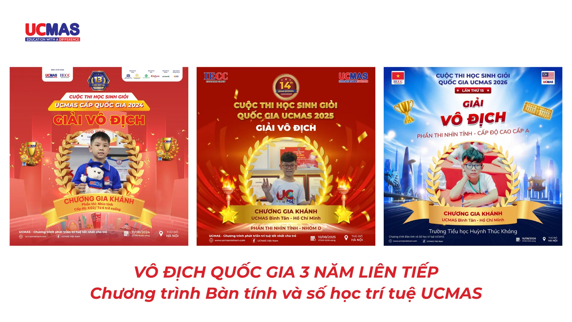 Hình ảnh Chương Gia Khánh được vinh danh 3 lần Liên tiếp tại cuộc thi Học sinh giỏi quốc gia UCMAS