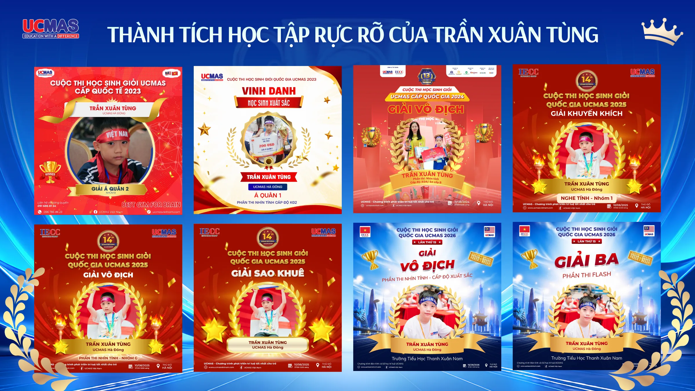 THÀNH TÍCH HỌC TẬP RỰC RỠ CỦA TRẦN XUÂN TÙNG
